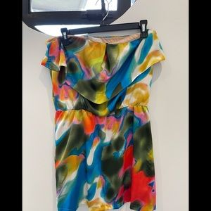 Satin multi color sleeves dress. Size medium